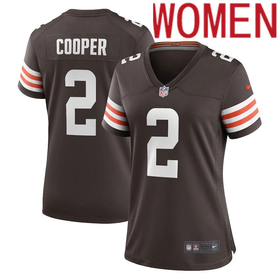 Women Cleveland Browns #2 Amari Cooper Nike Brown Game NFL Jersey->women nfl jersey->Women Jersey